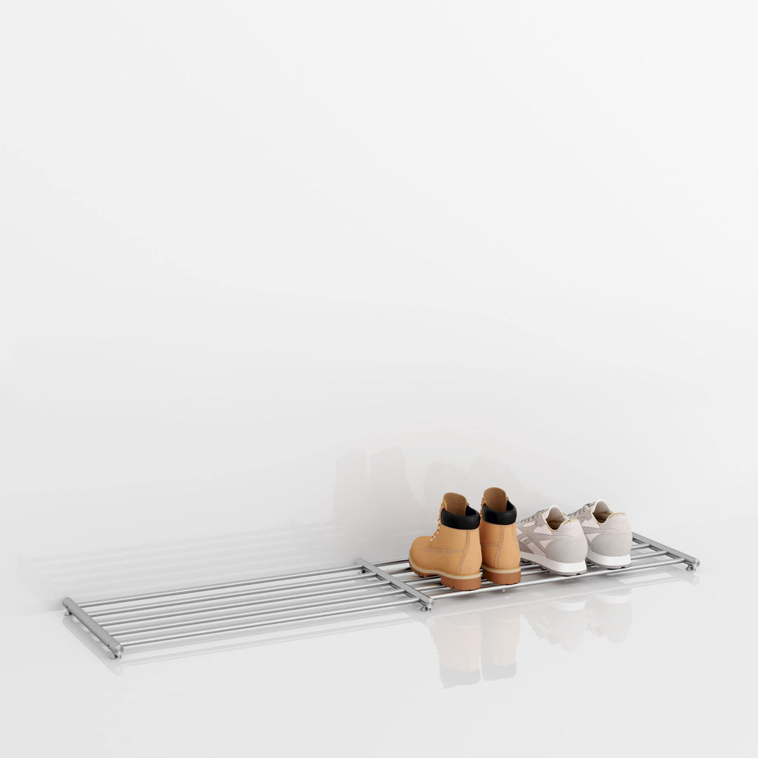 PHOS Design, SR1200-1, Schuhablage, 120 cm Breite, 30 cm Tiefe, Edelstahl matt geschliffen 1 Ebene,