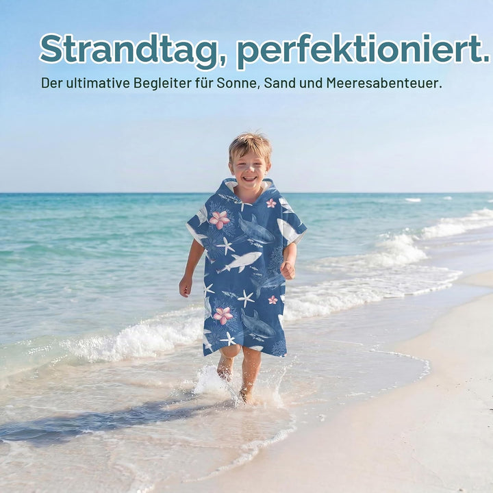 Schnelltrocknender Surfponcho, Wickeltuch, Bademantel, Sporthandtücher für Schwimmer, Hoodie für Kin