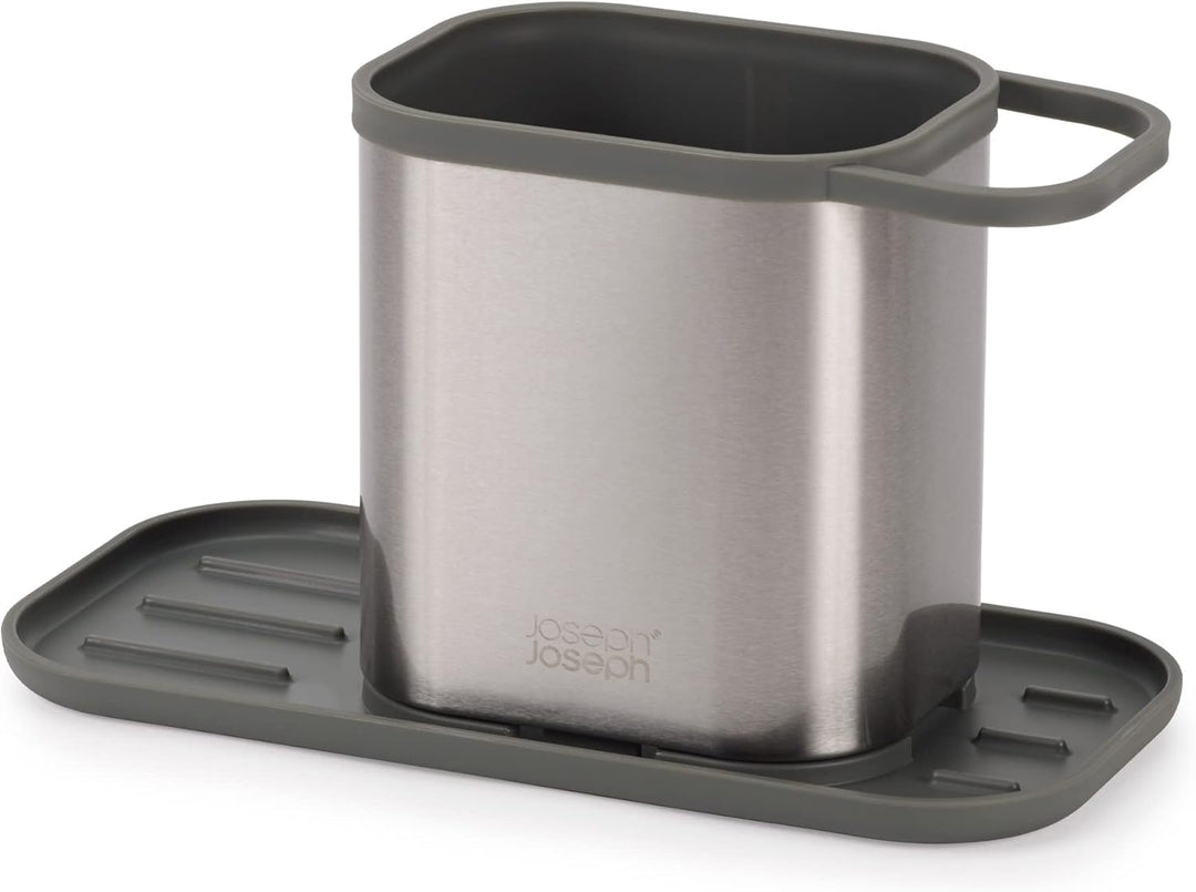 Joseph Joseph Duo Spültischablage Arbeitsplatte Caddy Organizer, Schwammhalter, Edelstahl, Stahl