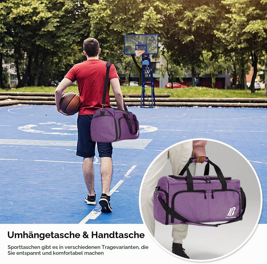 Sporttasche Reisetasche für Damen und Herren Trainingstasche Gym Bag mit Schuhfach und Nassfach Duff