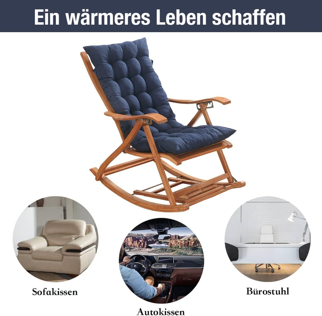 CAVATINY Stuhlkissen Sitzkissen und Rückenkissen für Schaukelstuhl Gartenmöbel Indoor Outdoor Patio