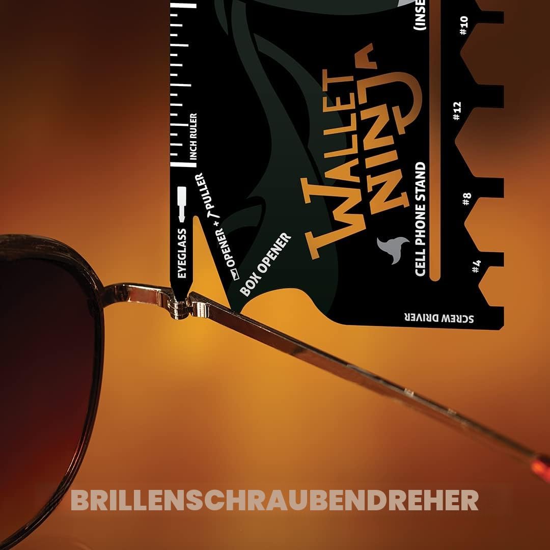 Wallet Ninja 18-in-1 Mehrzweck-Werkzeug in Kreditkartengrösse, Multitool für die Hosentasche (Soft T
