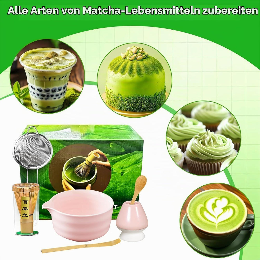 Simsky Matcha set, Japanisches Tee-Set, Matcha-Schale, Schaufel, Sieb, Matcha-Besenhalter, Matcha-Be