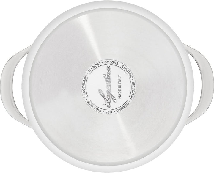 Lagostina Orchestra Kochtopf mit Deckel und zwei Griffen aus Edelstahl 18/10, Ø 20 cm, 3-lagiger Lag