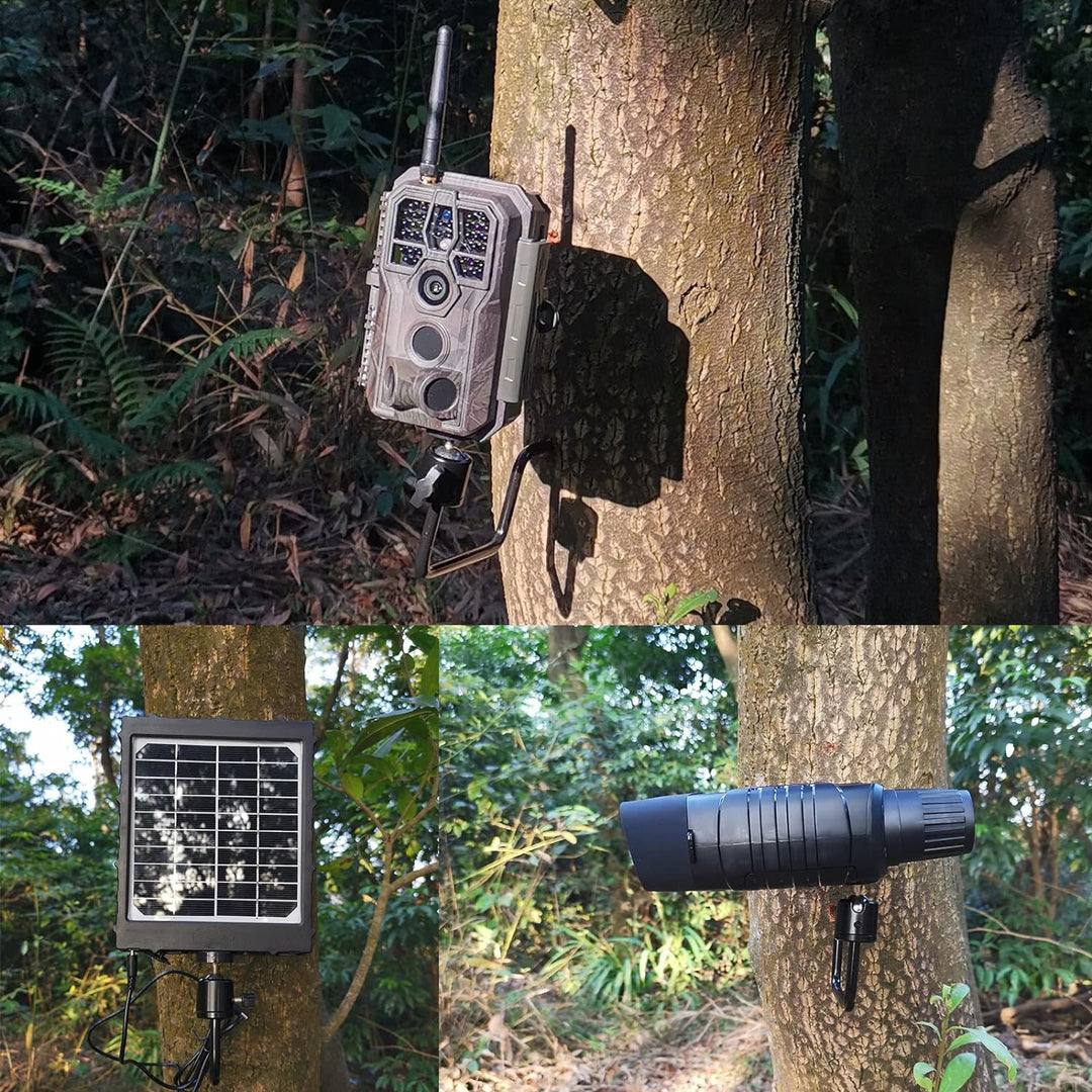 Folgtek 2-TLG. Wildkamera Halterung, Haltbare Baumhalterung Baumspiess 360° Verstellbar Universal Ge