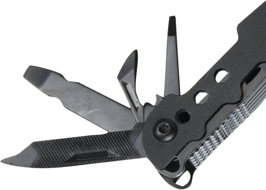 Mil-Tec Multi Tool Schwarz mit Etui • Edelstahl Multifunktionswerkzeug • Taschenwerkzeug mit Zange,