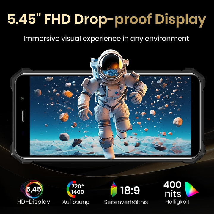 FOSSiBOT F101P 10600mAh Outdoor Smartphone ohne Vertrag,123-dB Lautsprecher Outdoor Handy, 7 GB+64 G