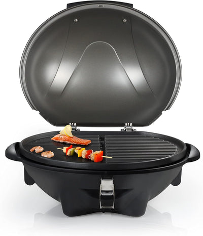 Tristar elektrischer Tisch- und Standgrill - 46x35cm Grillfläche, 3M Kabelzuleitung, inkl. Druckguss