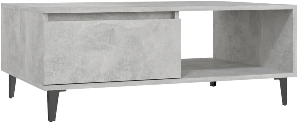 FIRBNUS Couchtische mit Offenes Fach Side Table Beistelltisch Holz Wohnzimmertisch Modern Design Tis
