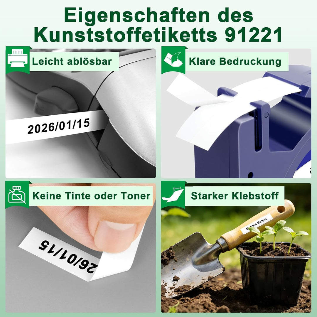 Kompatibel mit Dymo Letratag Etikettenband 12 mm x 4m, Kompatibel mit Dymo Etikettenband White Kunst
