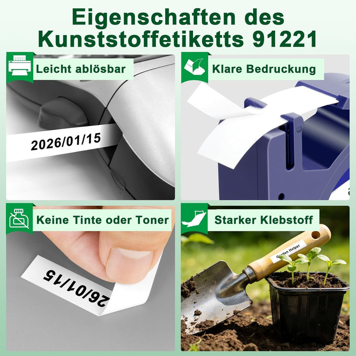 Kompatibel mit Dymo Letratag Etikettenband 12 mm x 4m, Kompatibel mit Dymo Etikettenband White Kunst