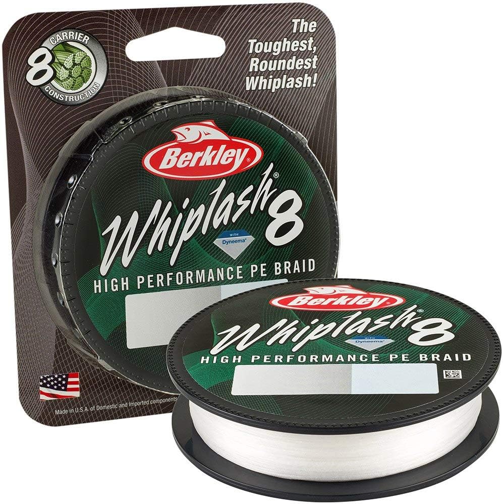 Berkley Whiplash 8 geflochtene Angelschnur – 100 % Dyneema 8-faches Geflecht für Salzwasser- und Süs