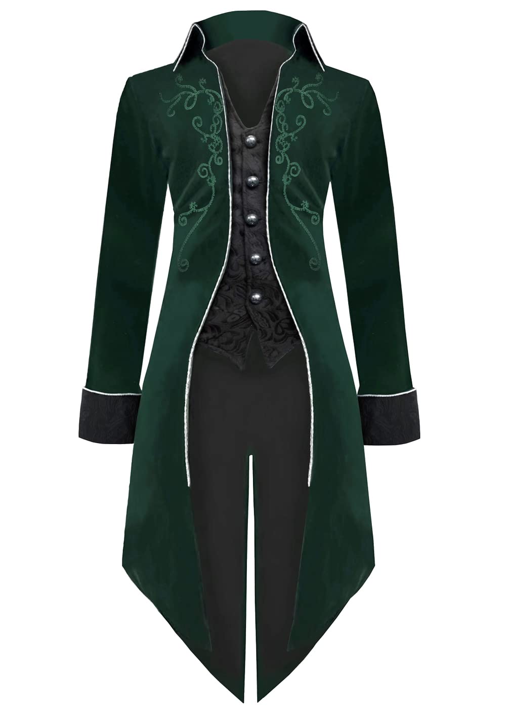 Herren Mittelalter Steampunk Jacke Gothic Frack Mantel Faschingskostüme,Renaissance Retro viktoriani
