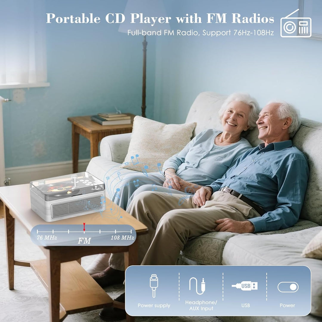 CD Player Tragbar Bluetooth: Kegaudio Radio mit CD-Player Tragbarer mit Lautsprecher Fernbedienung U