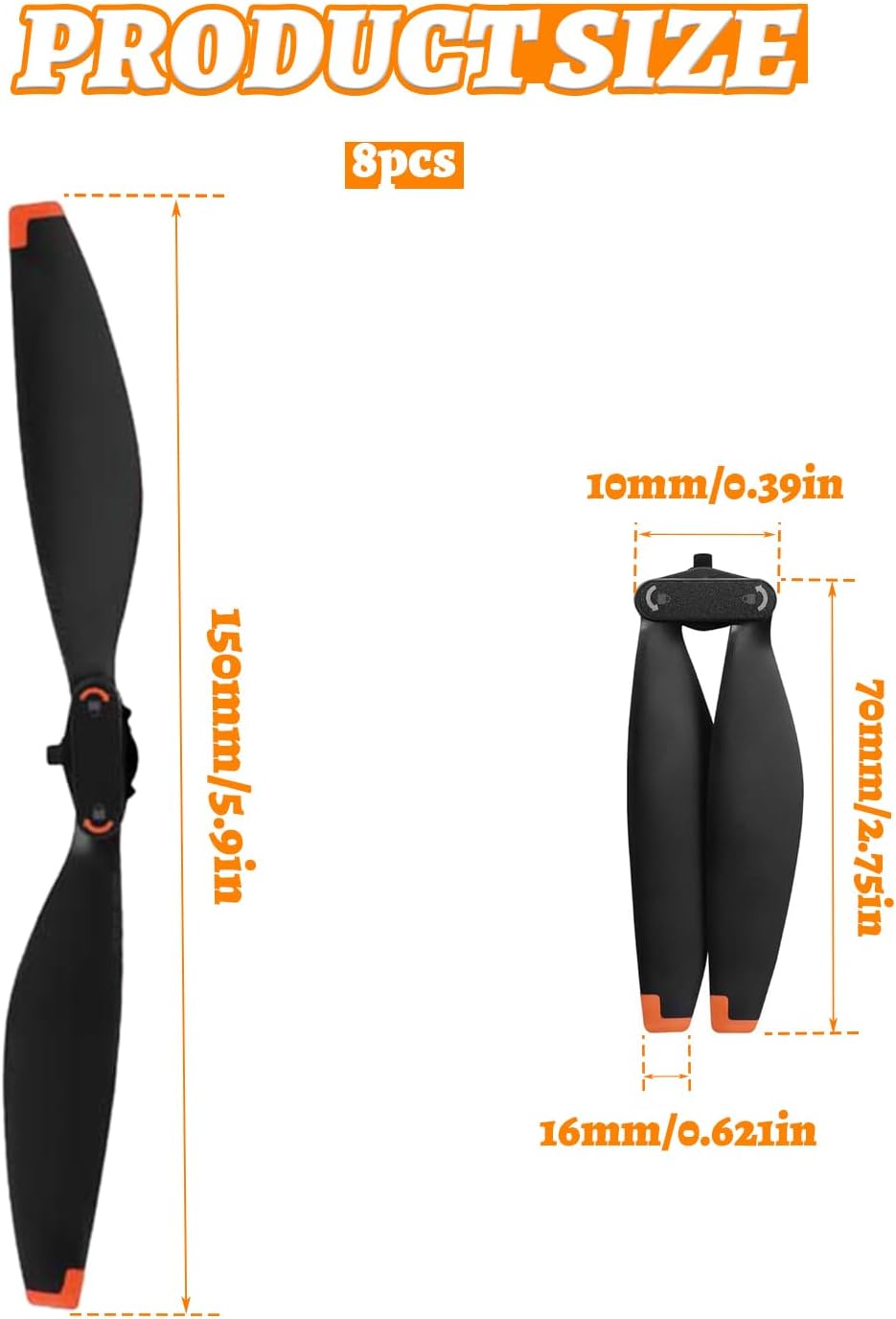 8 Stück Propeller für DJI Mini 5 Pro | Drohnen Propeller Blätter Ersatzpropeller geräuscharme Blätte