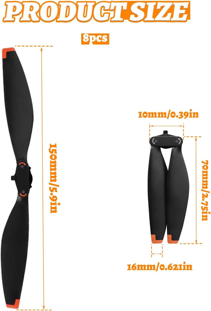8 Stück Propeller für DJI Mini 5 Pro | Drohnen Propeller Blätter Ersatzpropeller geräuscharme Blätte