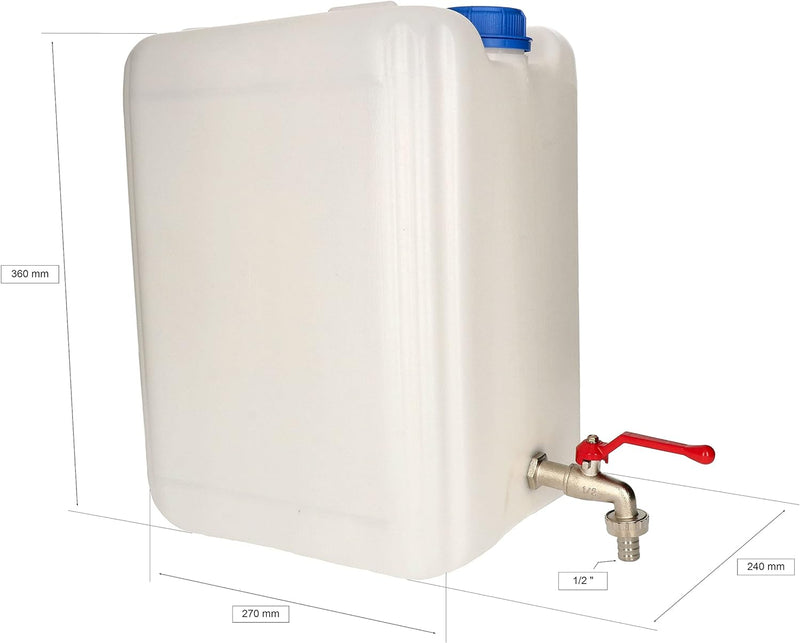 KOTARBAU® Kunststoff Wasserbehälter für Trinkwasser mit Metallzapfhahn 20L, 20L