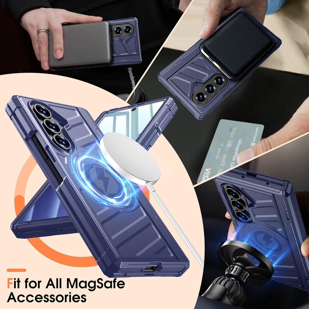 spoovcto für Samsung Galaxy Z Fold 7 Hülle: Dualer Ständer Horizontal/Vertikal, Militärstandard Scha