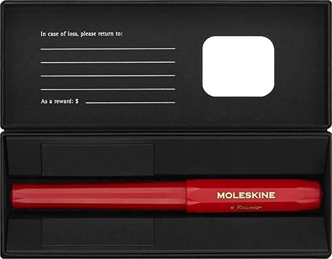 Moleskine x Kaweco Tintenroller, Farbe Rot + Wochenplaner 2023-2024, 18-Monate-Kalender, Akademische