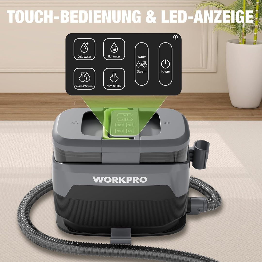 WORKPRO Teppichreiniger Waschsauger, 16 kPa Sofareiniger Waschsauger Polsterreiniger mit 4 Reinigung