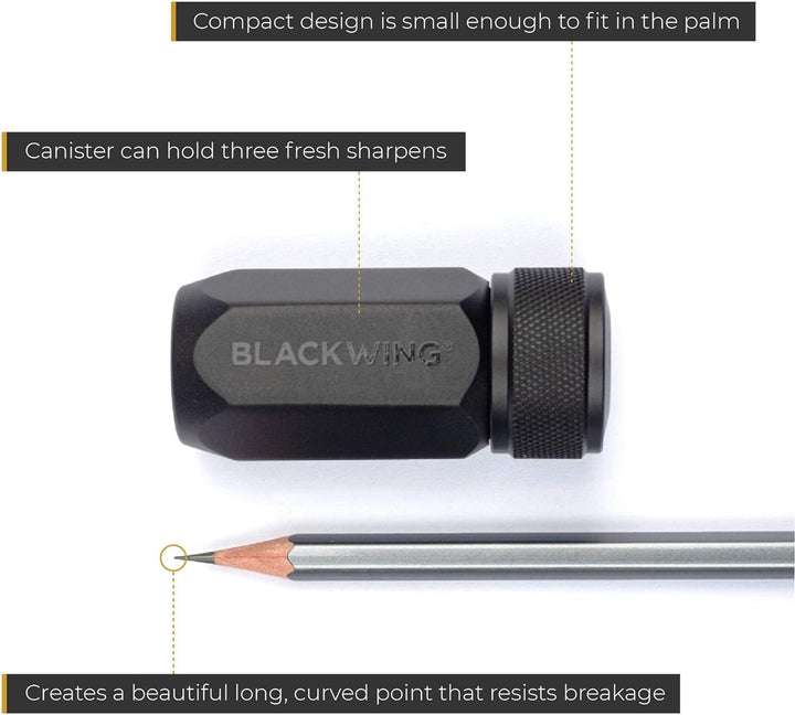 Blackwing One-Step Long Point Spitzer Bleistift Anspitzer einstufig schwarz aus Metall