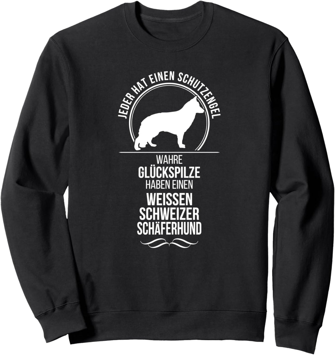 Weisser Schweizer Schäferhund Schutzengel Hund Hundespruch Sweatshirt