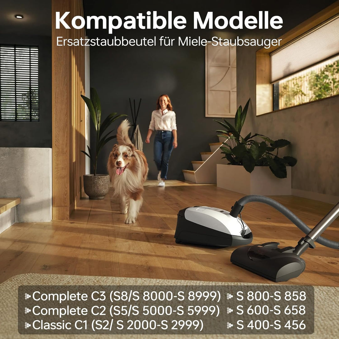 14 Staubsaugerbeutel mit 8 Filter Kompatibel mit Miele GN Serie S2 S4 S5 S6 S8, Complete C2/C3, Clas