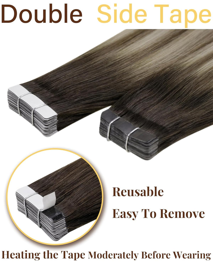 Hetto Balayage Tape in Extensions Echthaar Blond Tape in Extensions Echthaar Remy Tape in Extensions