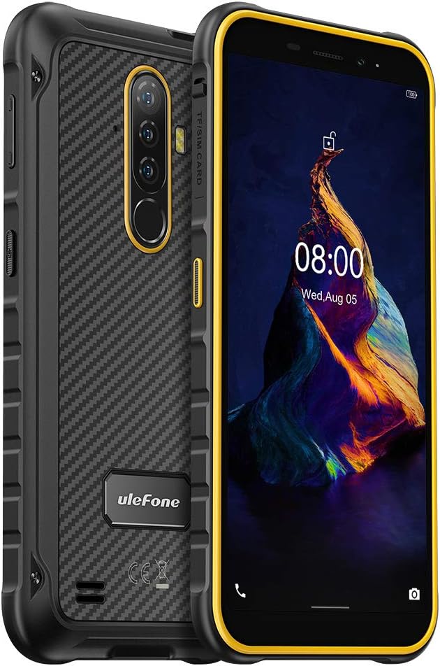 Ulefone Armor X8 Outdoor Smartphone ohne Vertrag, 4GB+64GB, 256GB Externe SD, Android 10 Handy IP68