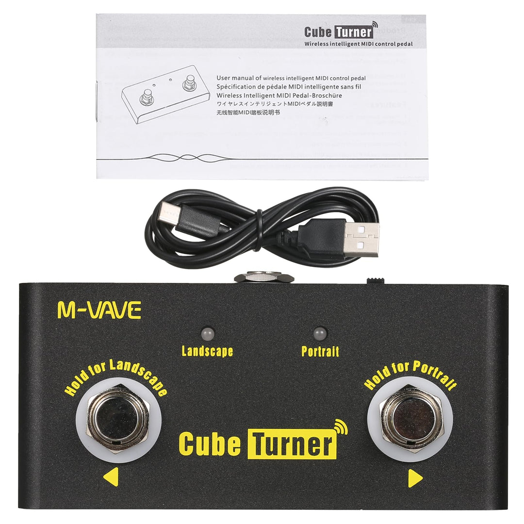 Dioche M Cube Turner Kabelloser Seitenwender mit Pedal, Wiederaufladbarer Notenwender, Unterstützt L