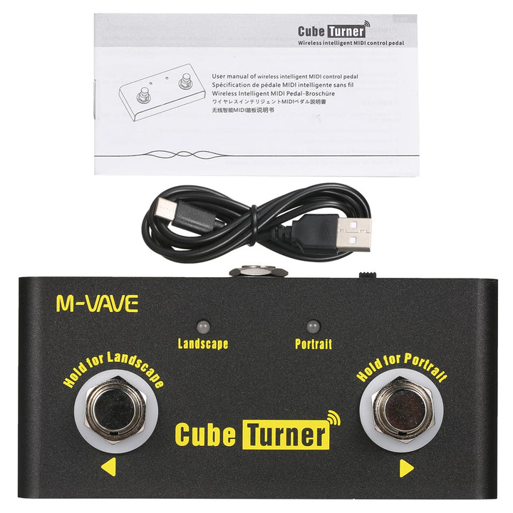 Dioche M Cube Turner Kabelloser Seitenwender mit Pedal, Wiederaufladbarer Notenwender, Unterstützt L