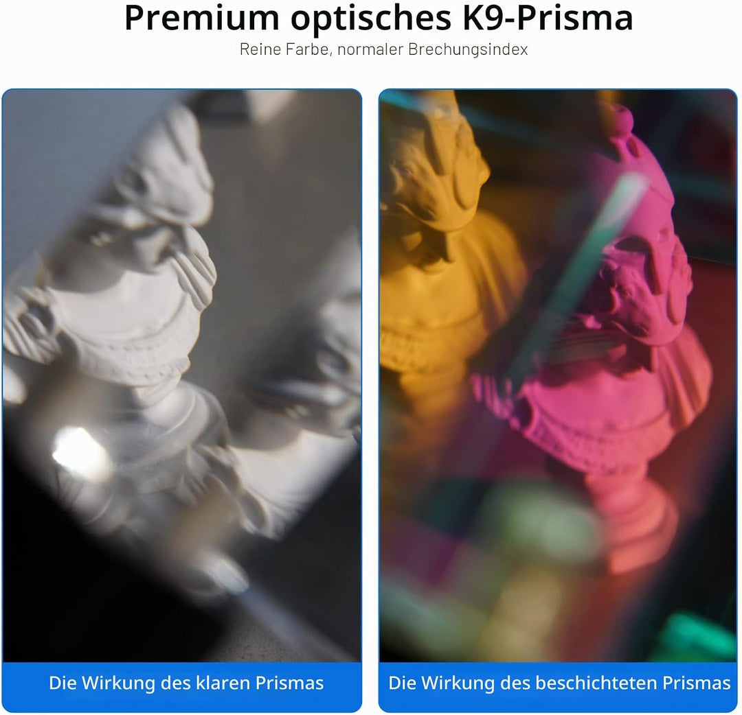 Selens 3 Stück Fotografie Kristall Prisma mit 1/4" Gewindeloch, Professionelle Optik Kristall Glas W