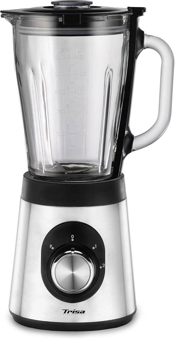 Trisa Standmixer Royal Crush 800W | Hochleistungs-Smoothie-Maker mit 1,5L Glasbehälter | Ice Crusher