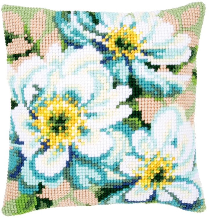 Vervaco Kreuzstichkissen Kreuzstichpackung, Stramin, weiss, 40 x 40 x 0,3 cm