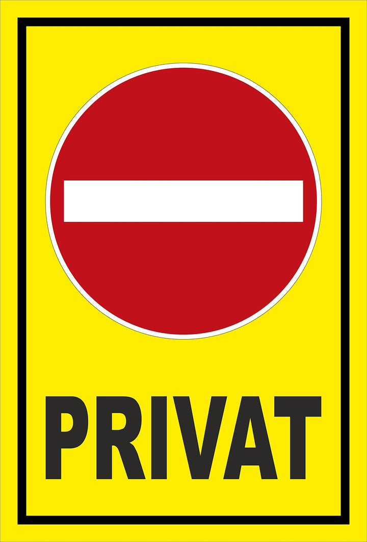 Melis Folienwerkstatt Schild - Verbot der Einfahrt - Privat – 60x40cm mit Bohrlöchern | stabile 3mm