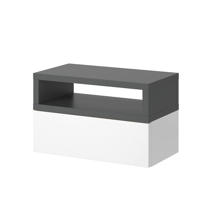 Vicco Nachttisch Urbano, Anthrazit/Weiss, 45 x 28 cm Anthrazit Einzel, Anthrazit Einzel