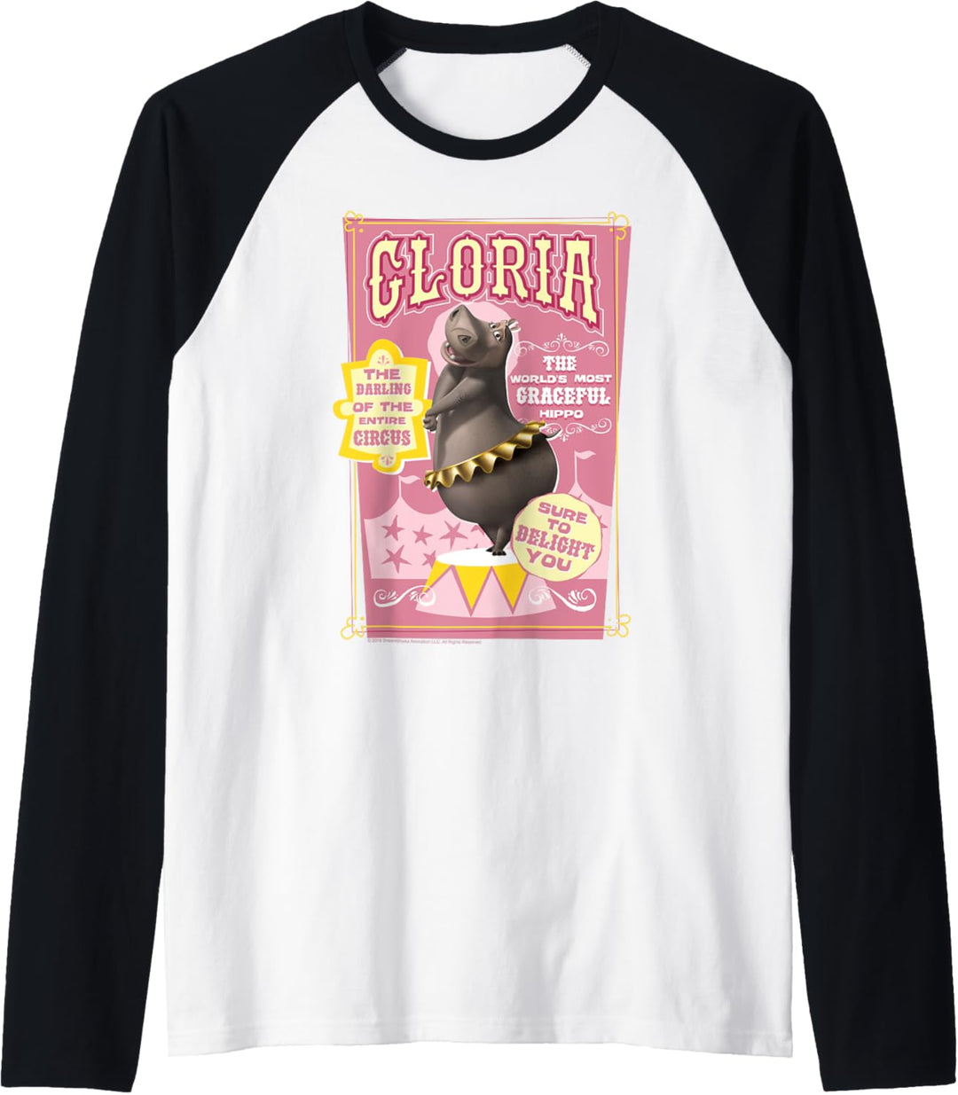 Madagascar Gloria Circus Darling Text Poster Raglan