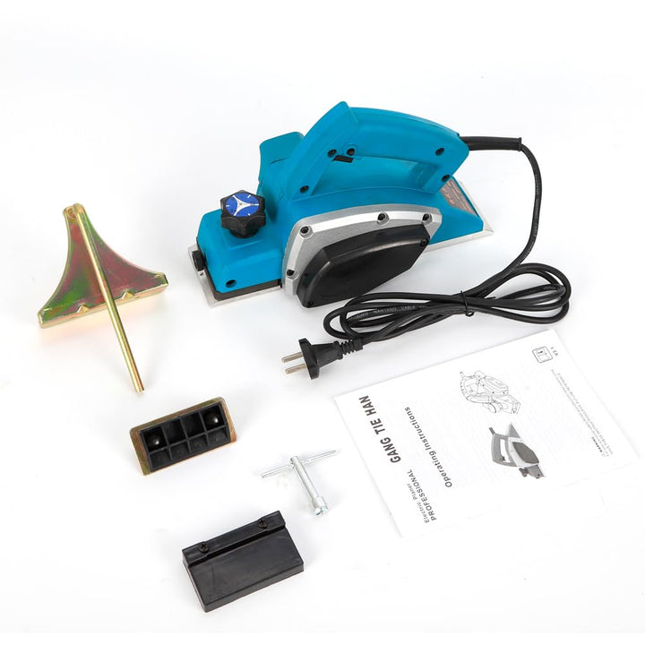 800W Holzhobel Elektrohobel mit Führung Lineal Hobelbreite 82 mm Einstellbare Schnitttiefe Selbstspe