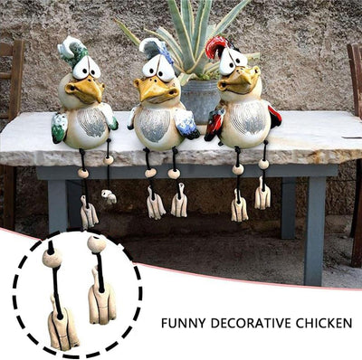 Youery 3pcs Hühner Deko Gartendeko Für Draussen Figuren, Keramik Huhn Tierfigur Gartenstecker Kerami