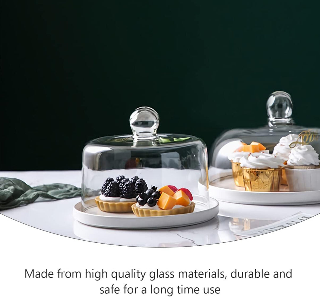 HEMOTON 24X18CM Glashaube Fliegenhaube Abdeckhaube Glasglocke Kuchenglocke Tortenglocke Obsthaube Ku