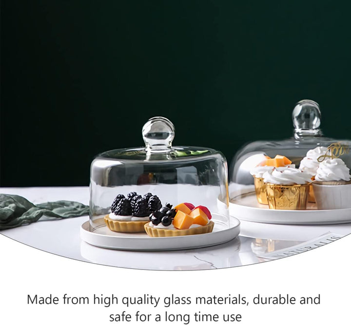 HEMOTON 24X18CM Glashaube Fliegenhaube Abdeckhaube Glasglocke Kuchenglocke Tortenglocke Obsthaube Ku