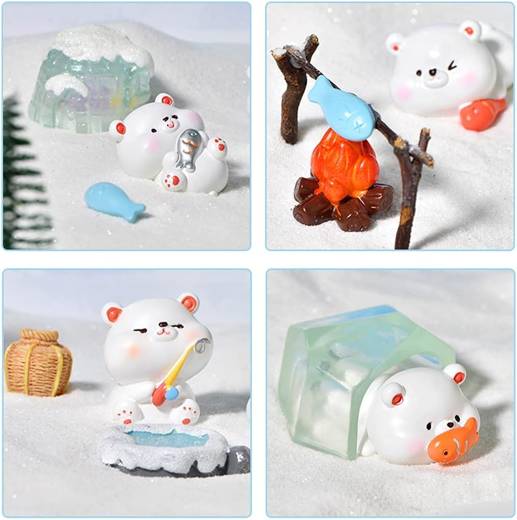 Rolin Roly 10Pcs Mini Bär Figur Miniatur Garten Figuren Micro Landschaft Tiere Feengarten Zubehör fü