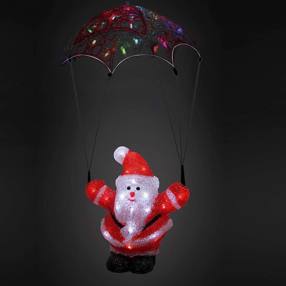 DEUBA® Weihnachtsdeko LED Acryl Figur Weihnachtsmann Aussen Innen 60cm Gross Weihnachten Nikolaus Be