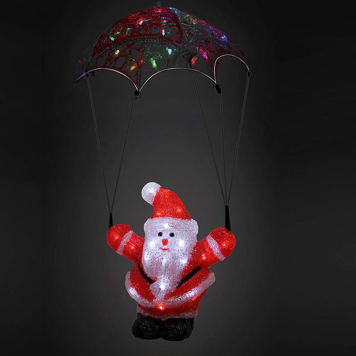 DEUBA® Weihnachtsdeko LED Acryl Figur Weihnachtsmann Aussen Innen 60cm Gross Weihnachten Nikolaus Be