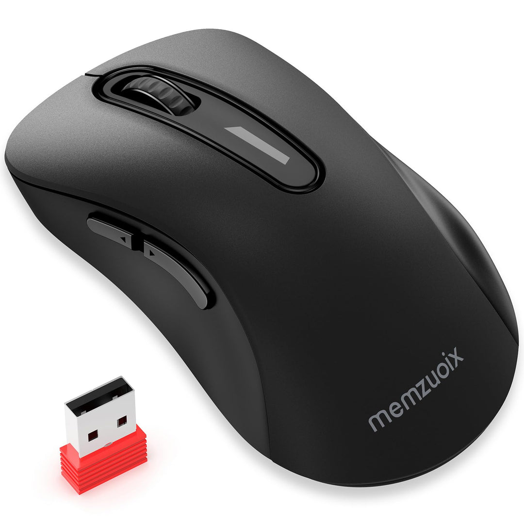 memzuoix Kabellose Maus 2.4GHz, Tragbare Optische Wireless Maus 1400 DPI mit Mini-USB-Empfänger, 5 T