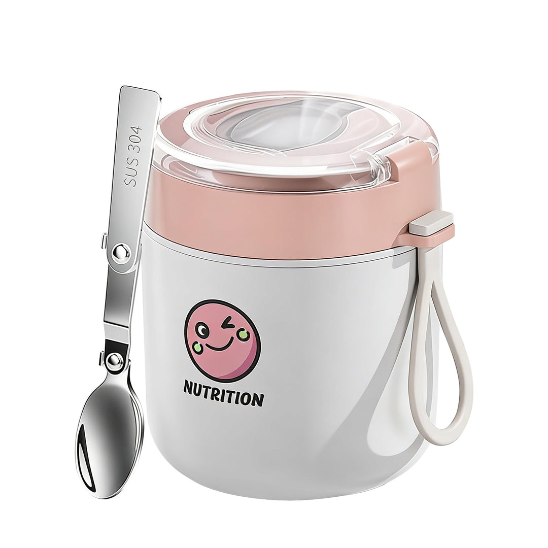 TWSOUL Thermobehälter für Essen 500ml, Frühstücksbecher aus Edelstahl, Auslaufsicherer Müslibecher m
