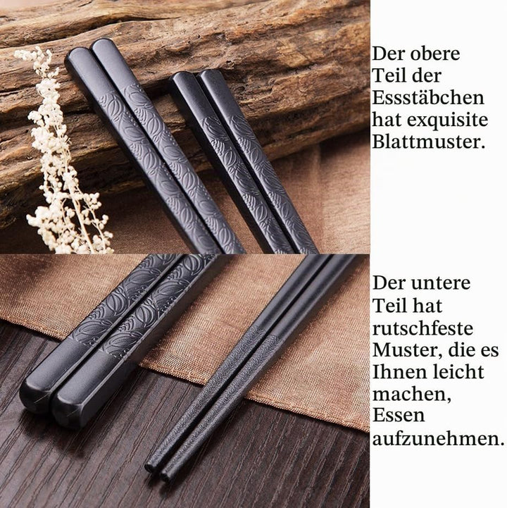 Essstäbchen Wiederverwendbare Fiberglas-Essstäbchen mit Halter Chinesisches Geschenkset Legierungs E