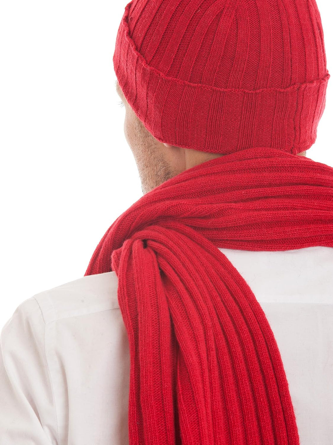 Dalle Piane Cashmere - Schal und hut aus Kaschmir-Gemisch - für Damen/Herren Einheitsgrösse Rot, Ein