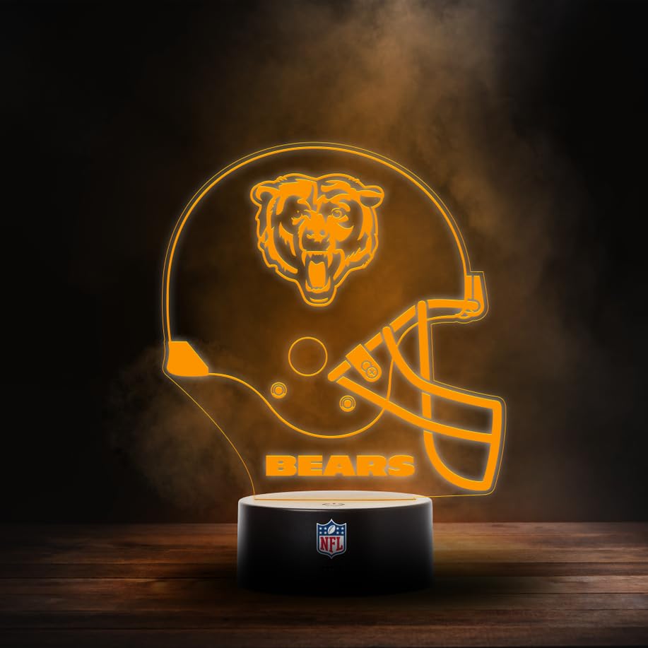 Great Branding Chicago Bears NFL LED Lampe Licht Logo Helm, Wechselmodus mit 6 unterschiedlichen Far