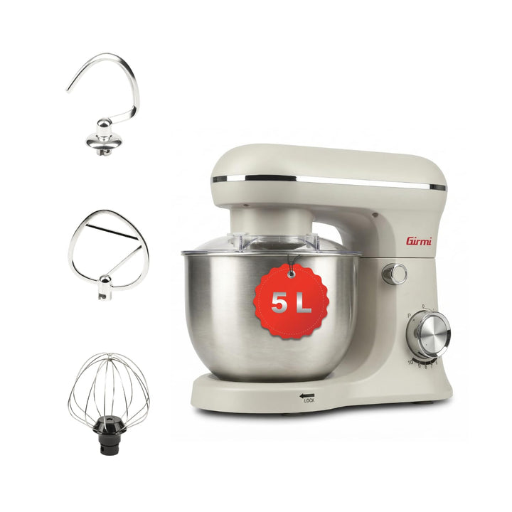 Girmi IM21W Gastronomo 5 l Planetenrührmaschine, 1500 W (max), Behälter aus Edelstahl 5 l mit Spritz